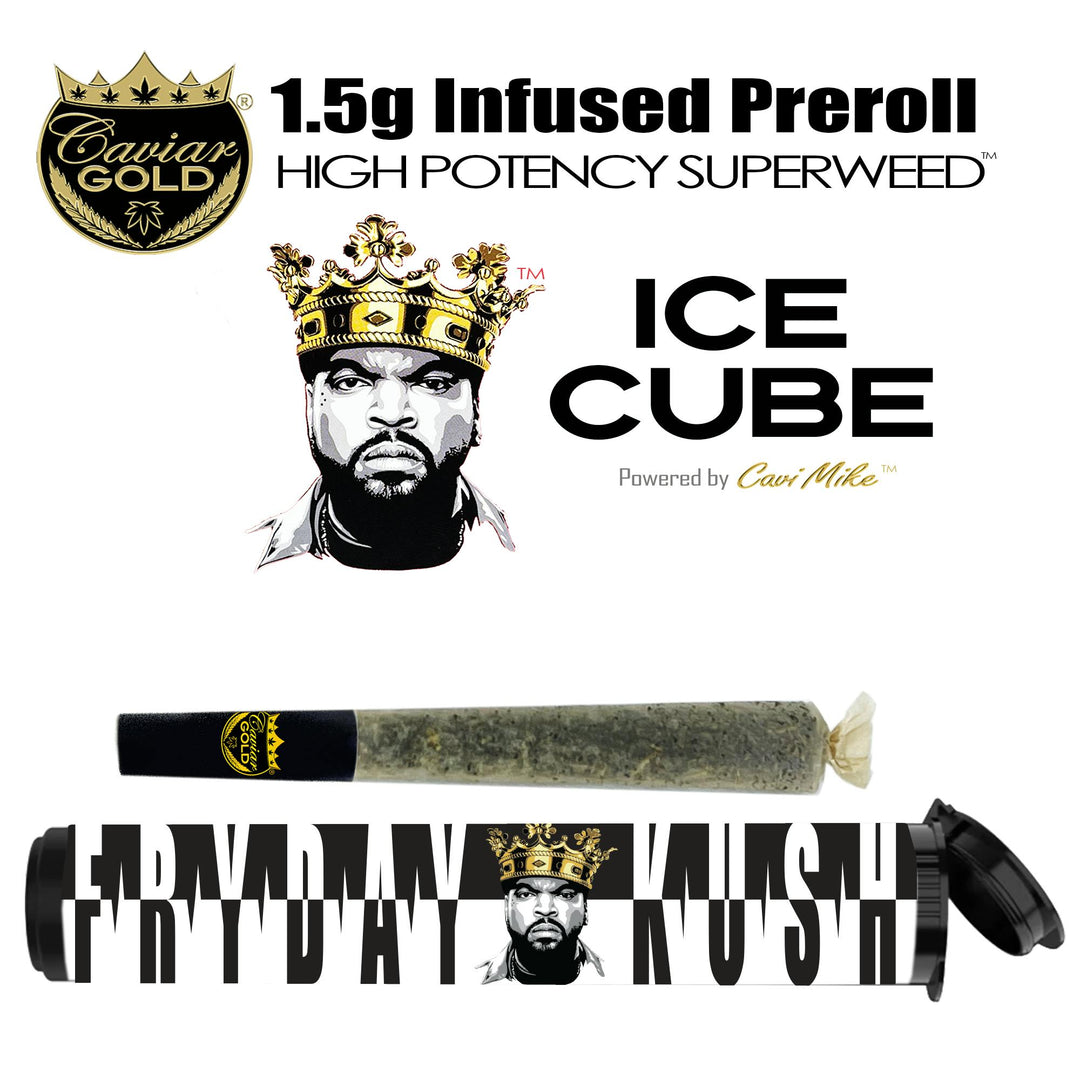 Caviar Gold Ice Cube Cone and Cavi Mike | 1.5g Infused Pre-Roll | FRYDAY KUSH