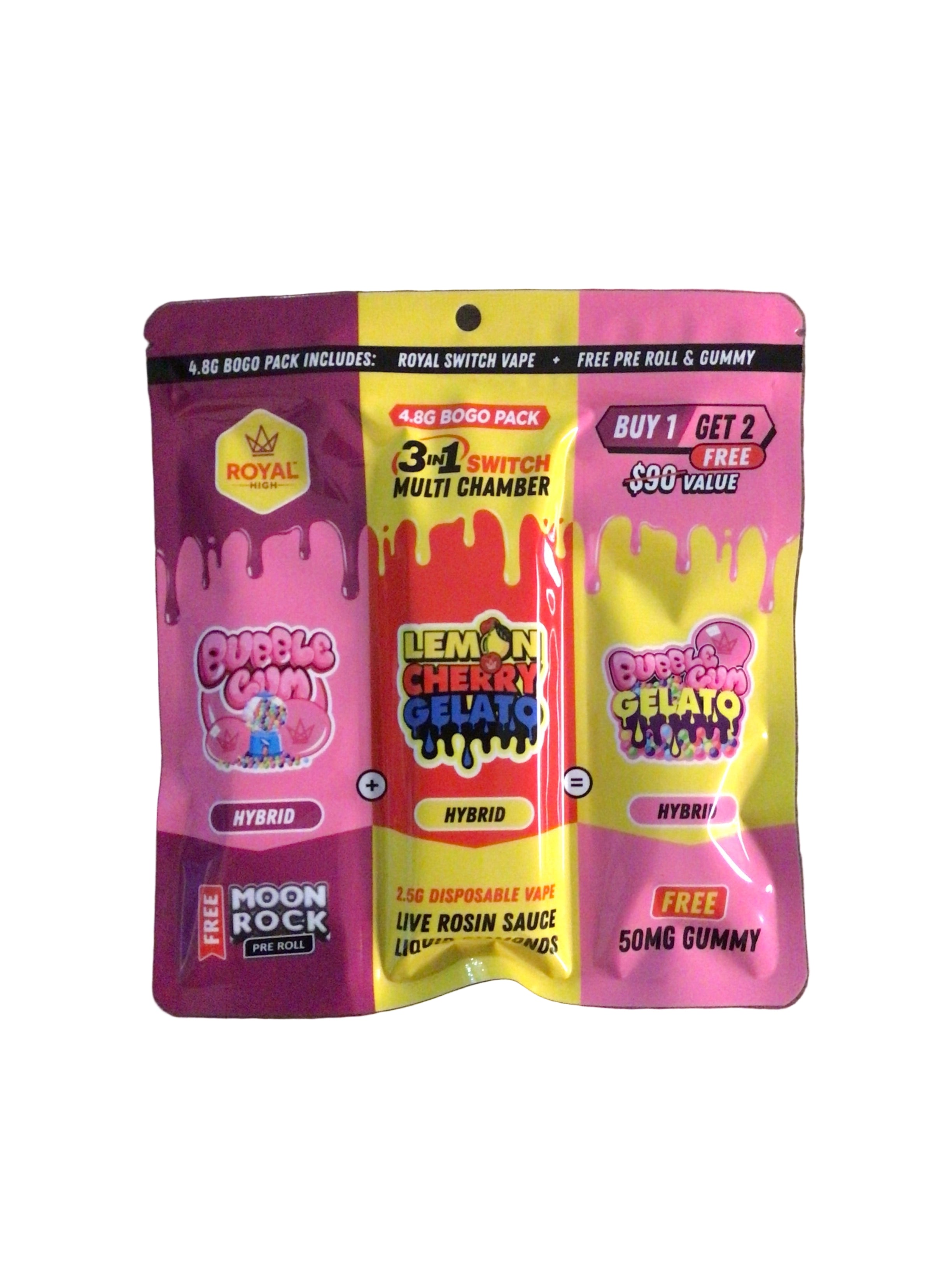 elf bar vape uk ROYAL HIGH 3in1 BOGO Pack – 1 Live Resin Vape | 1 - MoonRock Preroll