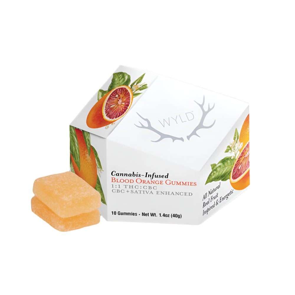 WYLD 1:1 CBD + THC Sativa Enhanced Gummies BLOOD ORANGE