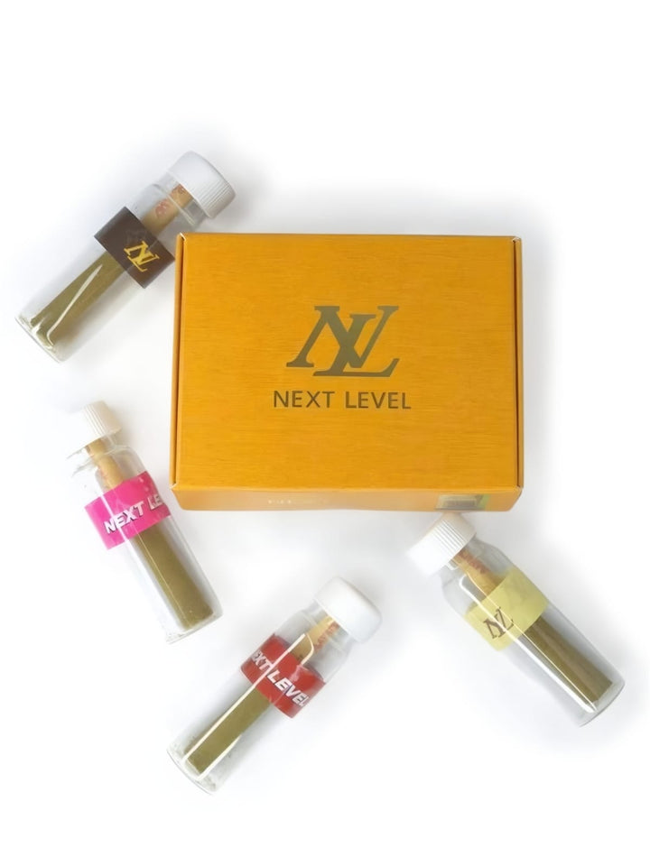 NEXT LEVEL 4pk Assorted Rosin-Infused Mini Pre-Rolls – Sativa | Hybrid | Indica