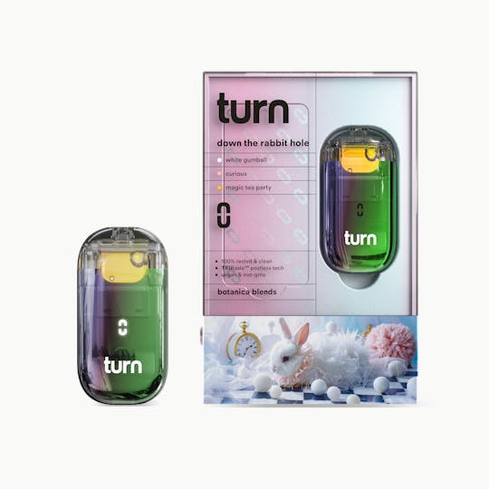 turn – 2.0g AIO Botanica Blends Vape – DOWN THE RABBIT HOLE