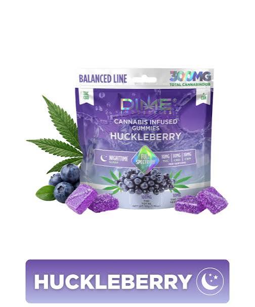 DIME INDUSTRIES Balanced Line 1:1:1 THC/CBD/CBN Vegan Gummies — HUCKLEBERRY