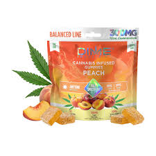 DIME INDUSTRIES Balanced Line 1:2 THC/CBD Vegan Gummies — PEACH