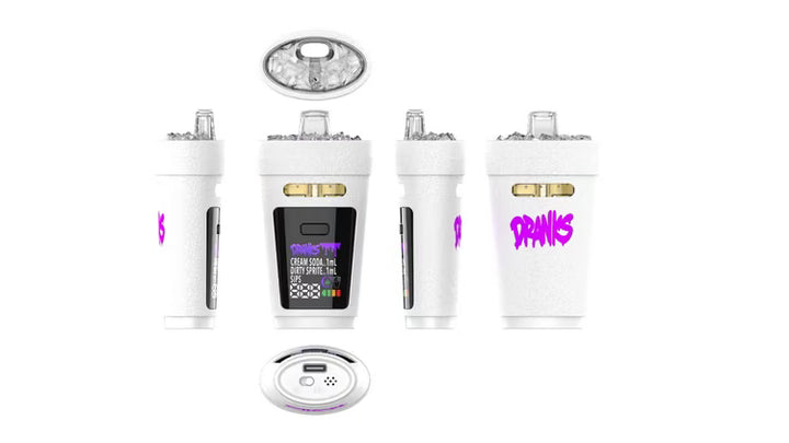 DRANKS Dual AIO Chamber Liquid Live Diamonds THC Vape – PEACH CRUSH x PINEAPPLE CRUSH