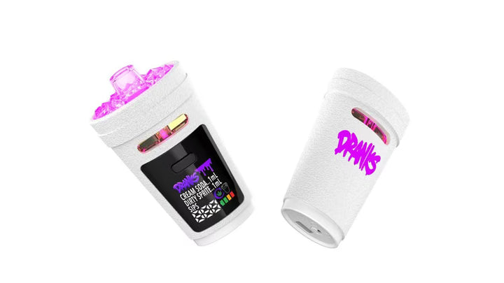 DRANKS Dual AIO Chamber Liquid Live Diamonds THC Vape – PEACH CRUSH x PINEAPPLE CRUSH