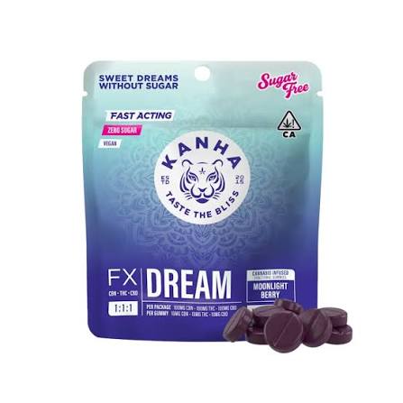 KANHA DREAM 1:1:1 CBN/THC/CBD Vegan Sugar Free Gummies - DREAM | MOONLIGHT BERRY