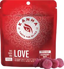 KANHA Taste the Bliss 2:1:1 THC | THCV | CBG Cannabis-Infused Gummies - LOVE | RASPBERRY ROSE.