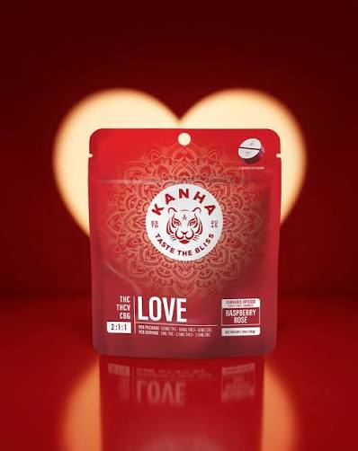 KANHA Taste the Bliss 2:1:1 THC | THCV | CBG Cannabis-Infused Gummies - LOVE | RASPBERRY ROSE.