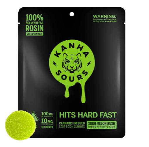 KANHA Solventless Rosin-Infused Vegan Gummies - SOUR MELON RUSH