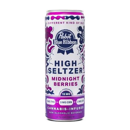 Pabst Blue Ribbon THC + CBN + CBD Vegan Cannabis Beverage - MIDNIGHT BERRIES
