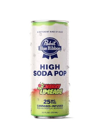 Pabst Blue Ribbon Vegan Cannabis Infused High Soda Pop – CHERRY LIMEADE