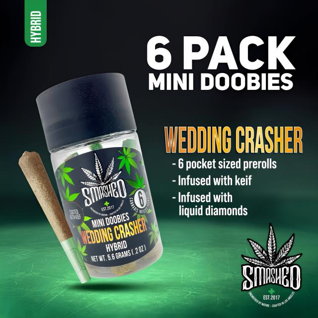 SMASHED 6Pk THC Diamond Infused Mini Doobies WEDDING CRASHER