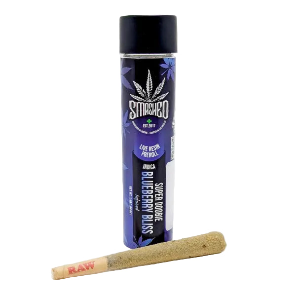 SMASHED 1.4g Live Resin Super Doobie Preroll – BLUEBERRY BLISS