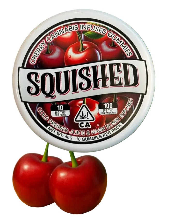 SQUISHED Hash Rosin Infused Gummies - CHERRY