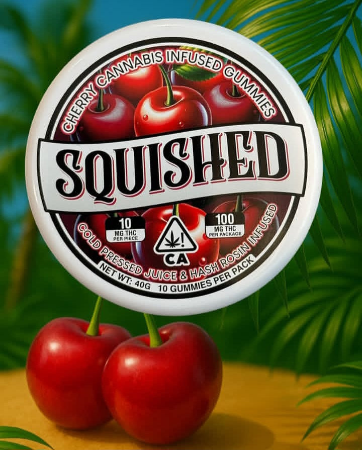SQUISHED Hash Rosin Infused Gummies - CHERRY