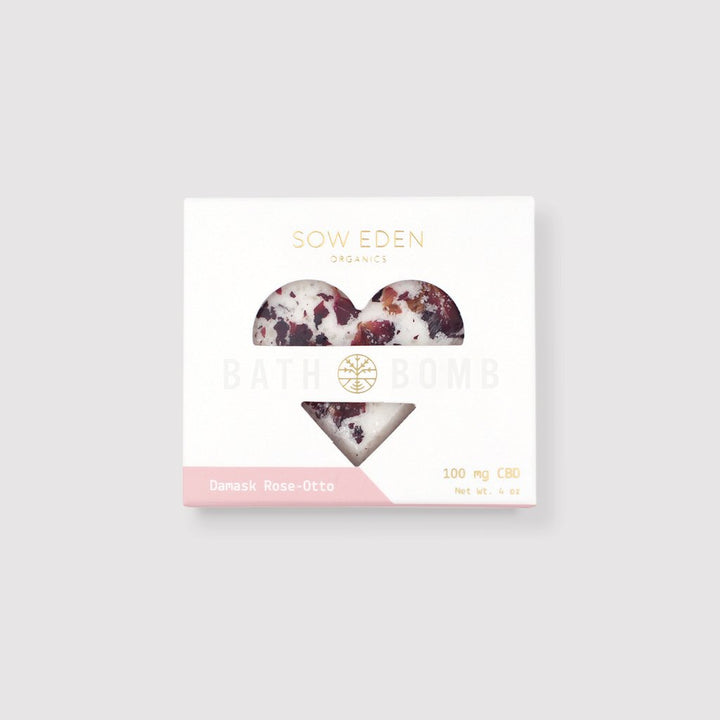 Sow Eden 100mg CBD Bath Bomb DAMASK ROSE