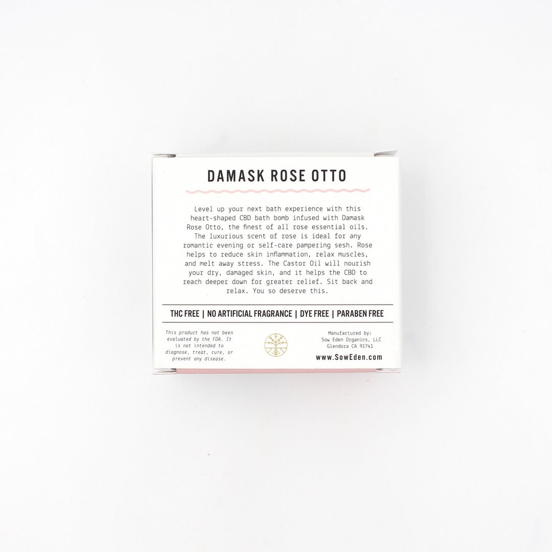 Sow Eden 100mg CBD Bath Bomb DAMASK ROSE