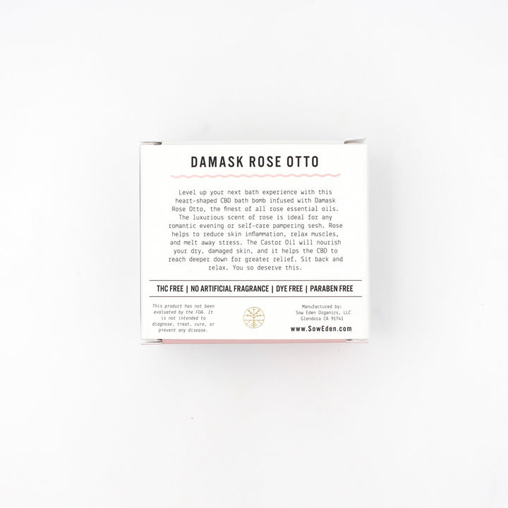 Sow Eden 100mg CBD Bath Bomb DAMASK ROSE