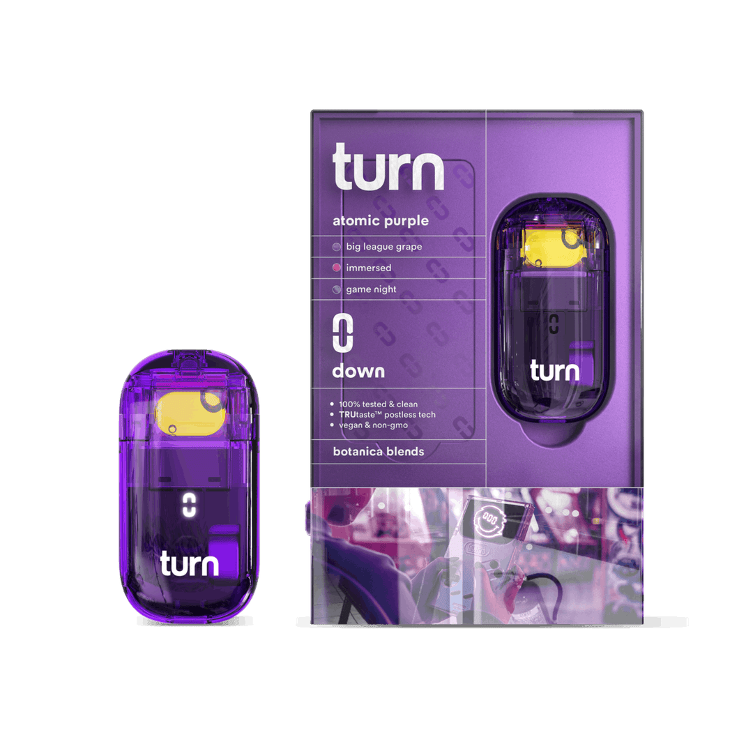 turn – AIO Botanica Blends Vape – ATOMIC PURPLE