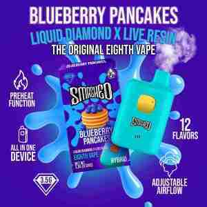 SMASHED Liquid Diamond X Live Resin Eighth Vape Disposable – BLUEBERRY PANCAKES