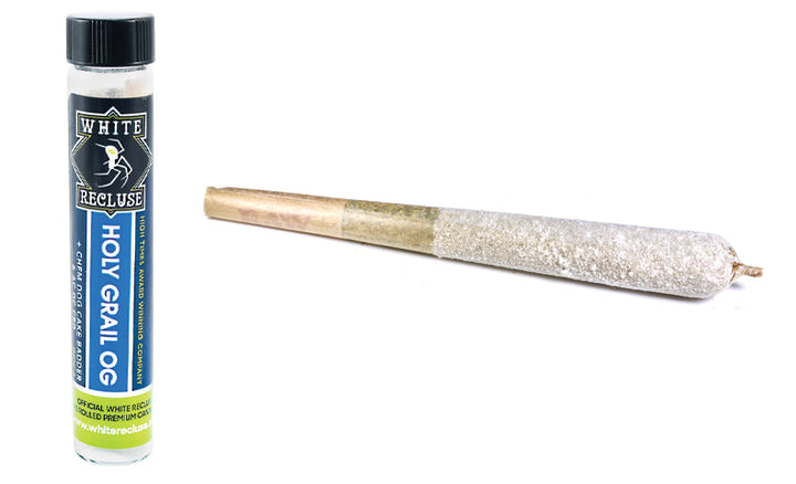 WHITE RECLUSE Premium Infused THC + CBD Coated Preroll – HOLY GRAIL OG