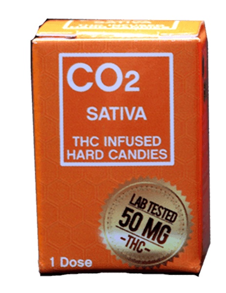 EARTH Reseach LABS 50mg Co2 THC Hard Candies SATIVA (STAWBERRY) - ID Delivery Service